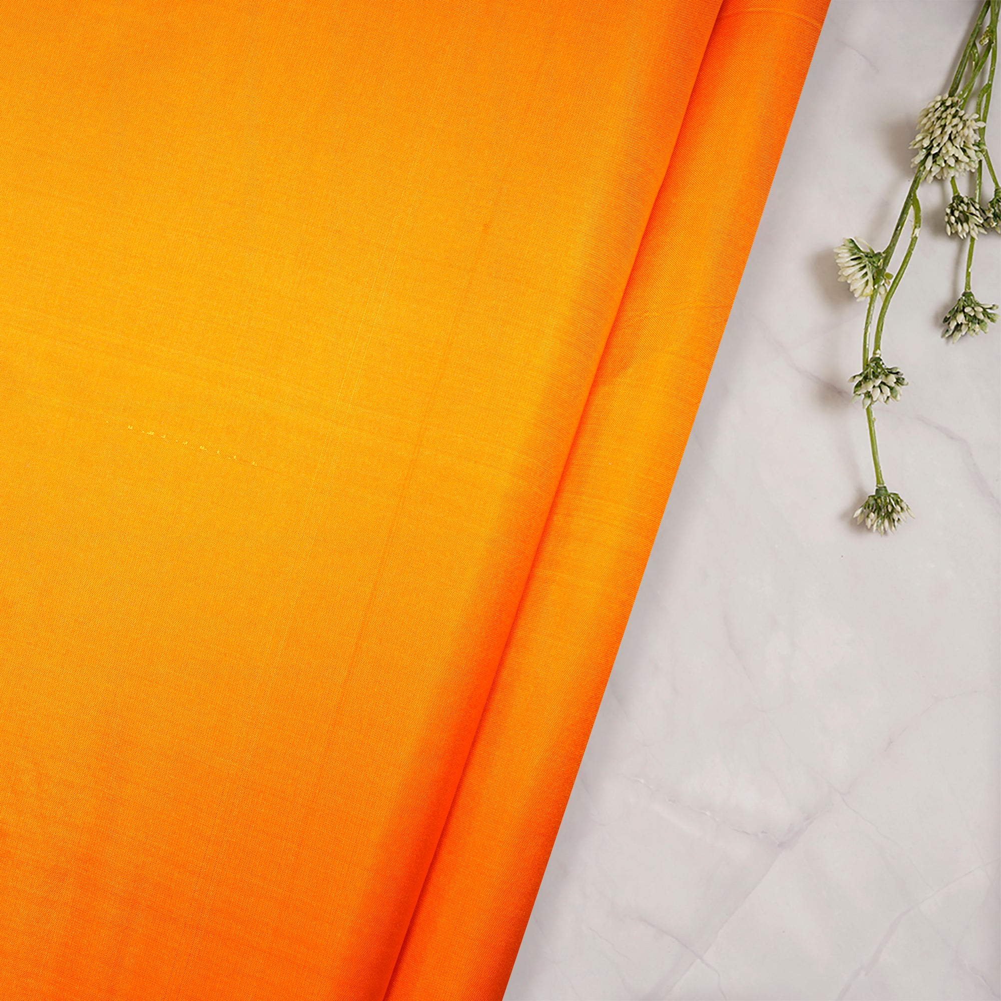 Orange Color Bangalore Silk Fabric
