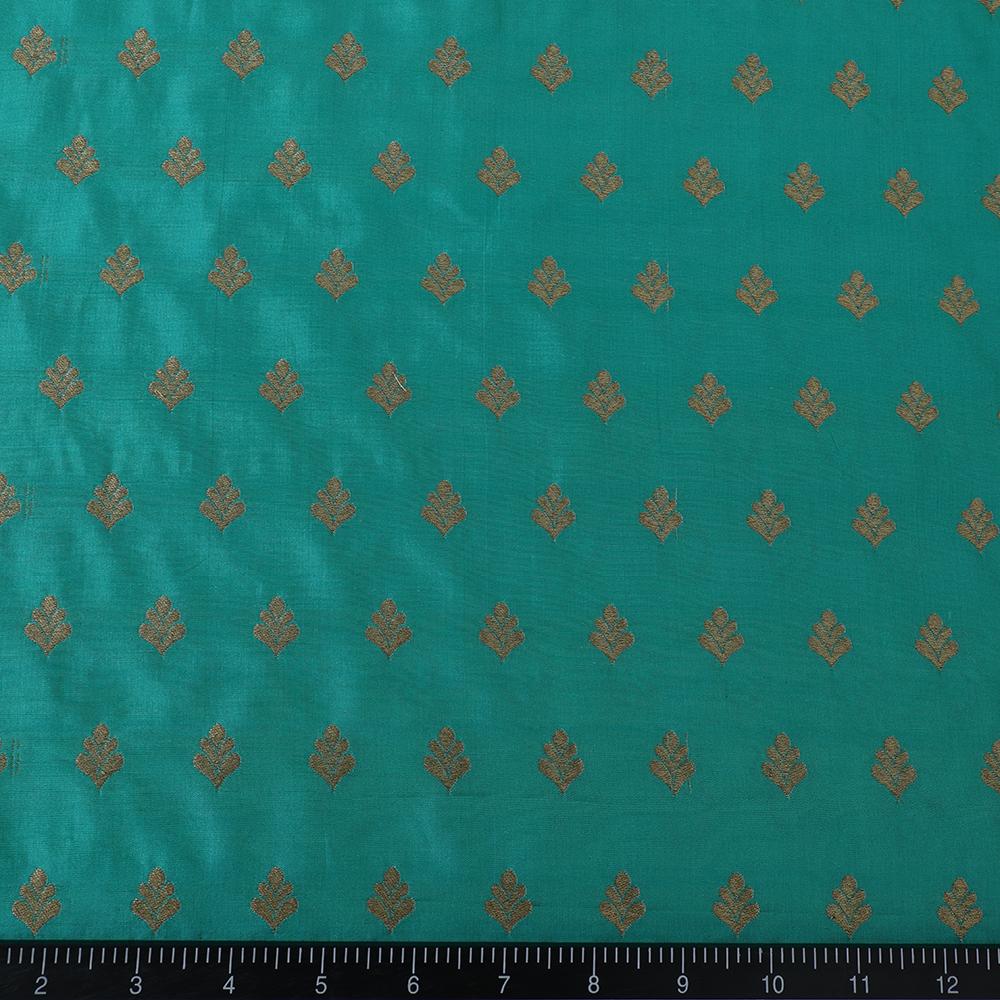 Aqua Green Color Handwoven Brocade Fabric
