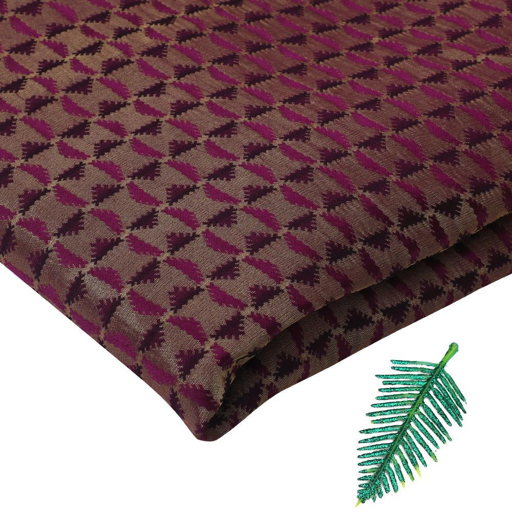Purple-Golden Color Crepe Brocade Fabric