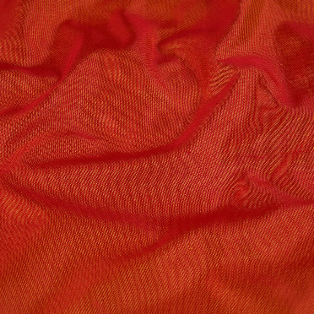 Red-Yellow Color Satin Silk Fabric
