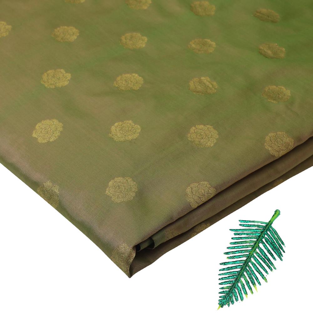 Green-Golden Color Brocade Fabric