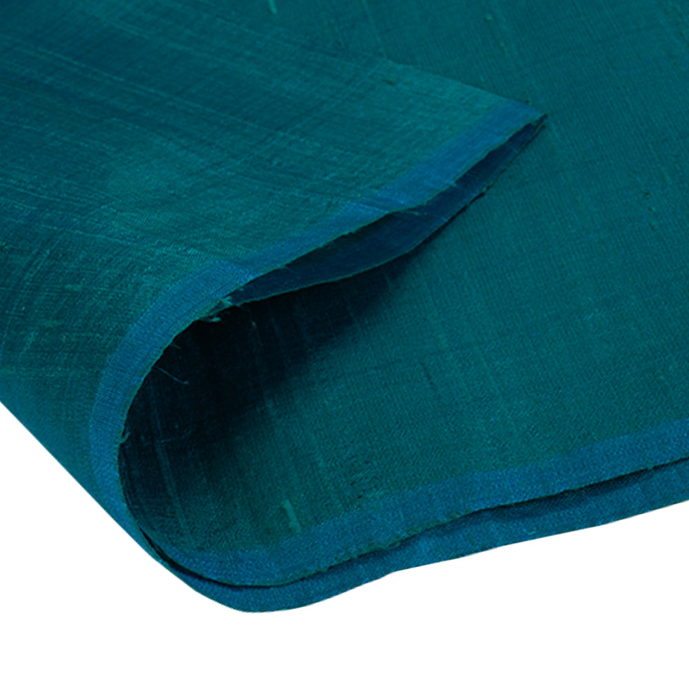 Teal Color Dupion Silk Fabric