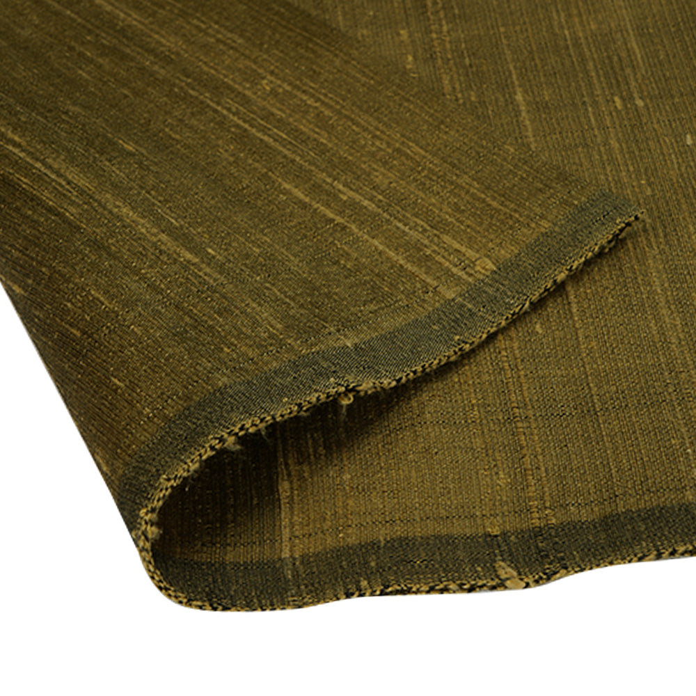Metallic Olive Green Color Dupion Silk Fabric