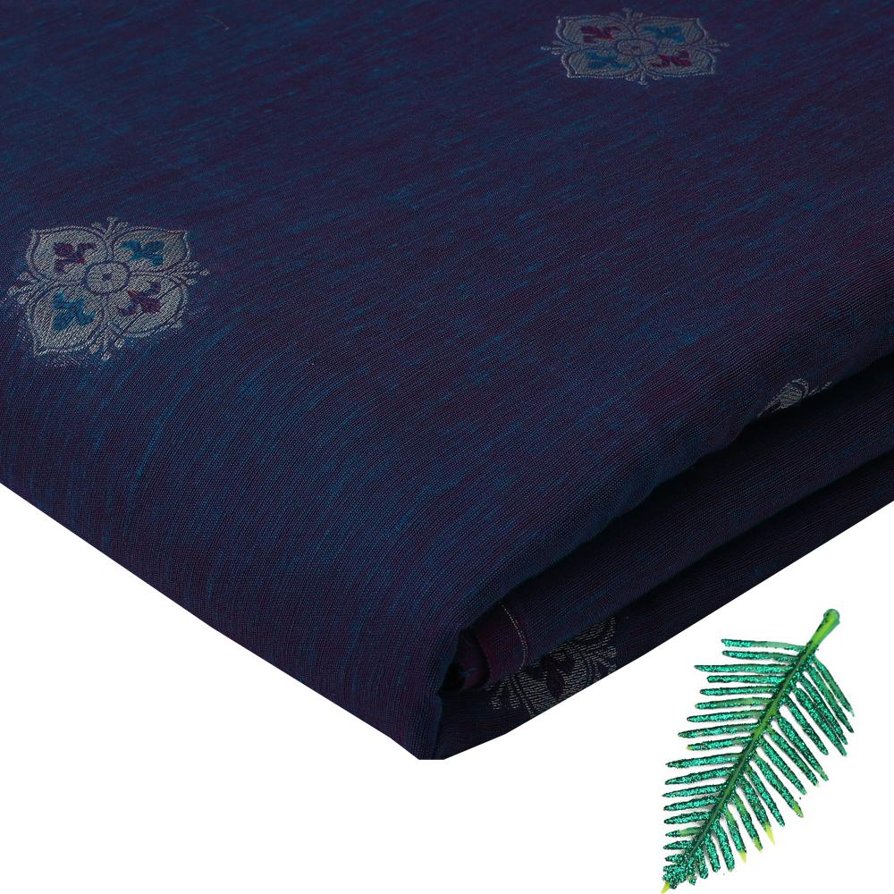 Blue-Purple Color Jacquard Noile Silk Fabric