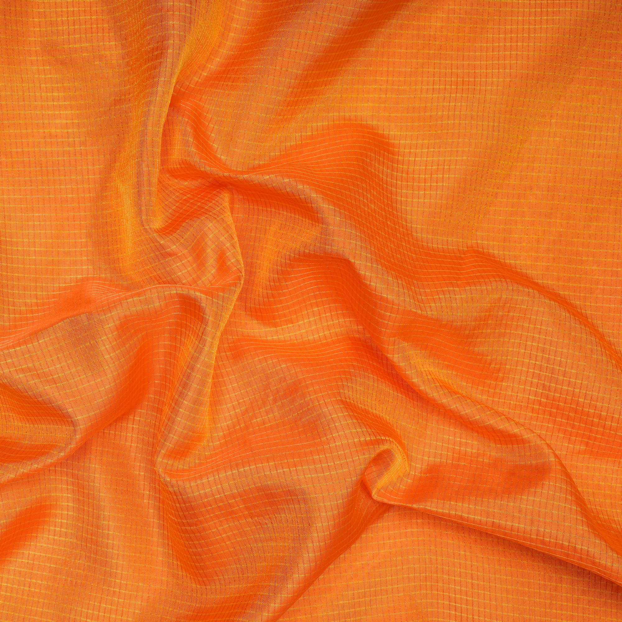 Yellow Yarn Dyed Two Tone Zari Check Pattern Fancy Pure Silk Fabric