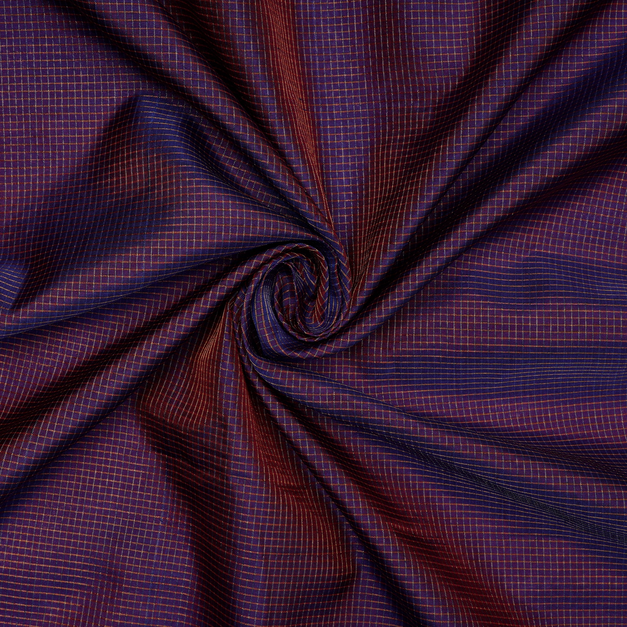 Purple-Pink Color Yarn Dyed Two Tone Zari Check Pattern Fancy Pure Silk Fabric