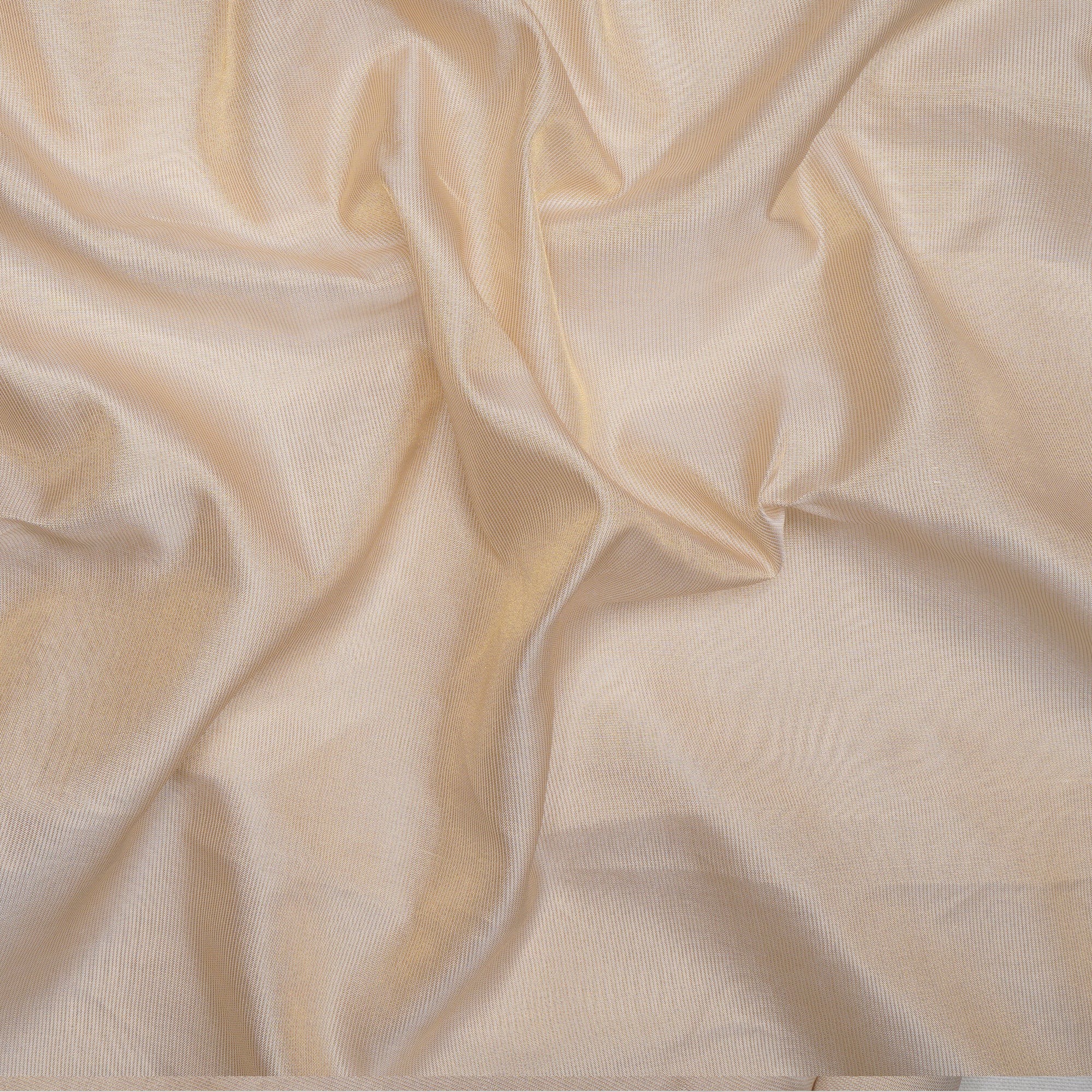 White Dyeable Zari Pin Striped Pattern Fancy Pure Silk Fabric