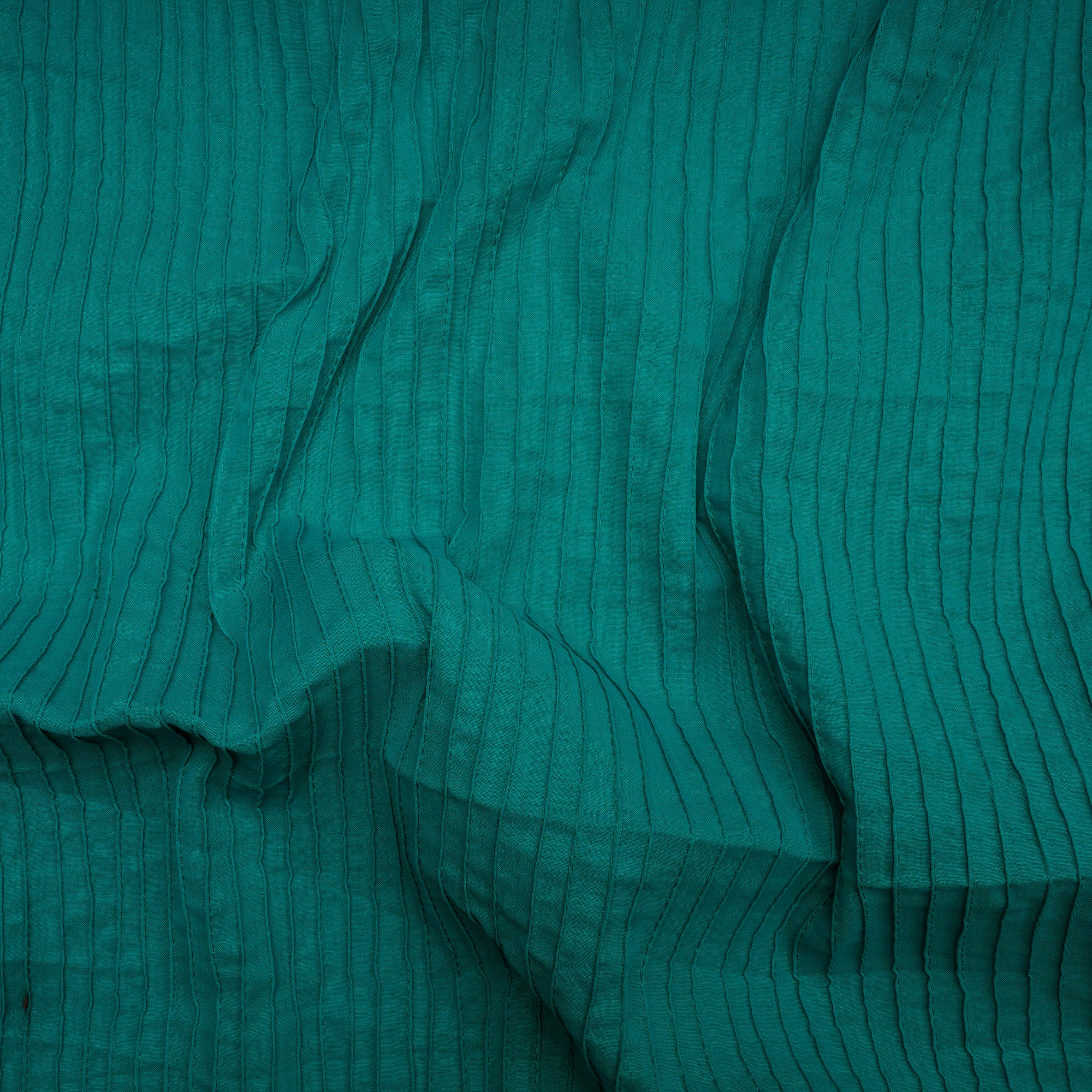 Dynasty Green Pintuck Pattern High Twist Cotton Voile Fabric