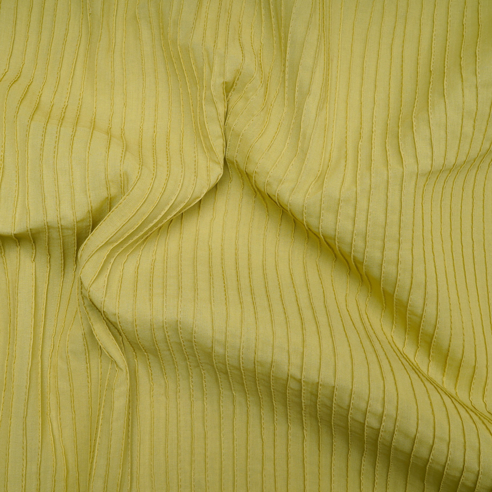 Lemon Grass Pintuck Pattern High Twist Cotton Voile Fabric