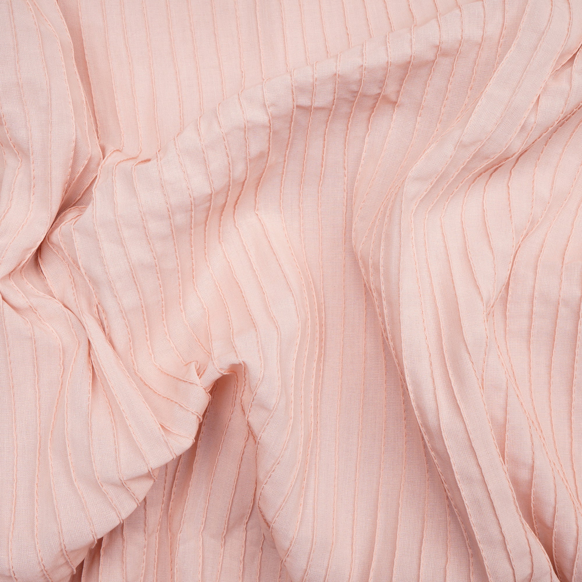 Oyster Pink Pintuck Pattern High Twist Cotton Voile Fabric