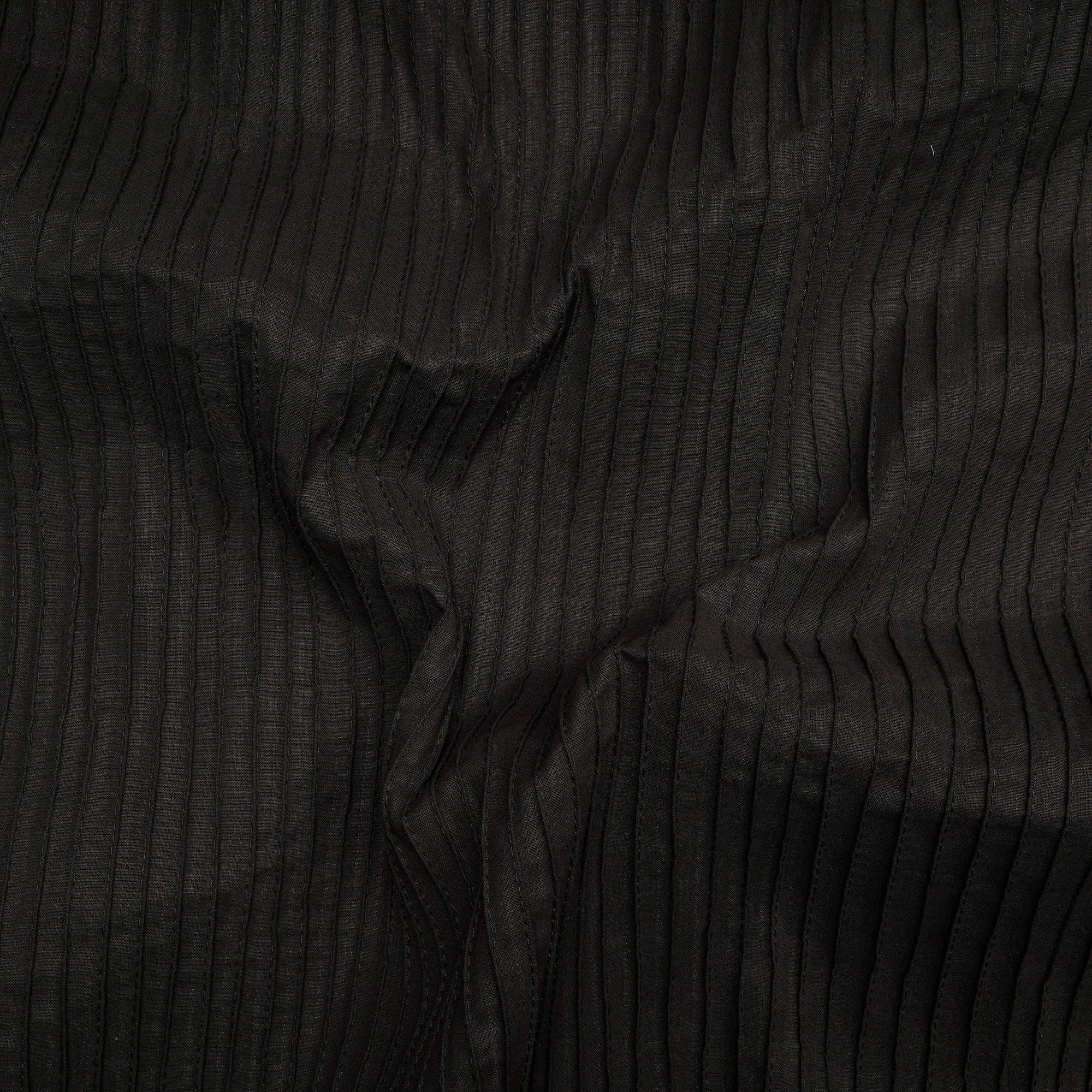 Black Onyx Pintuck Pattern High Twist Cotton Voile Fabric