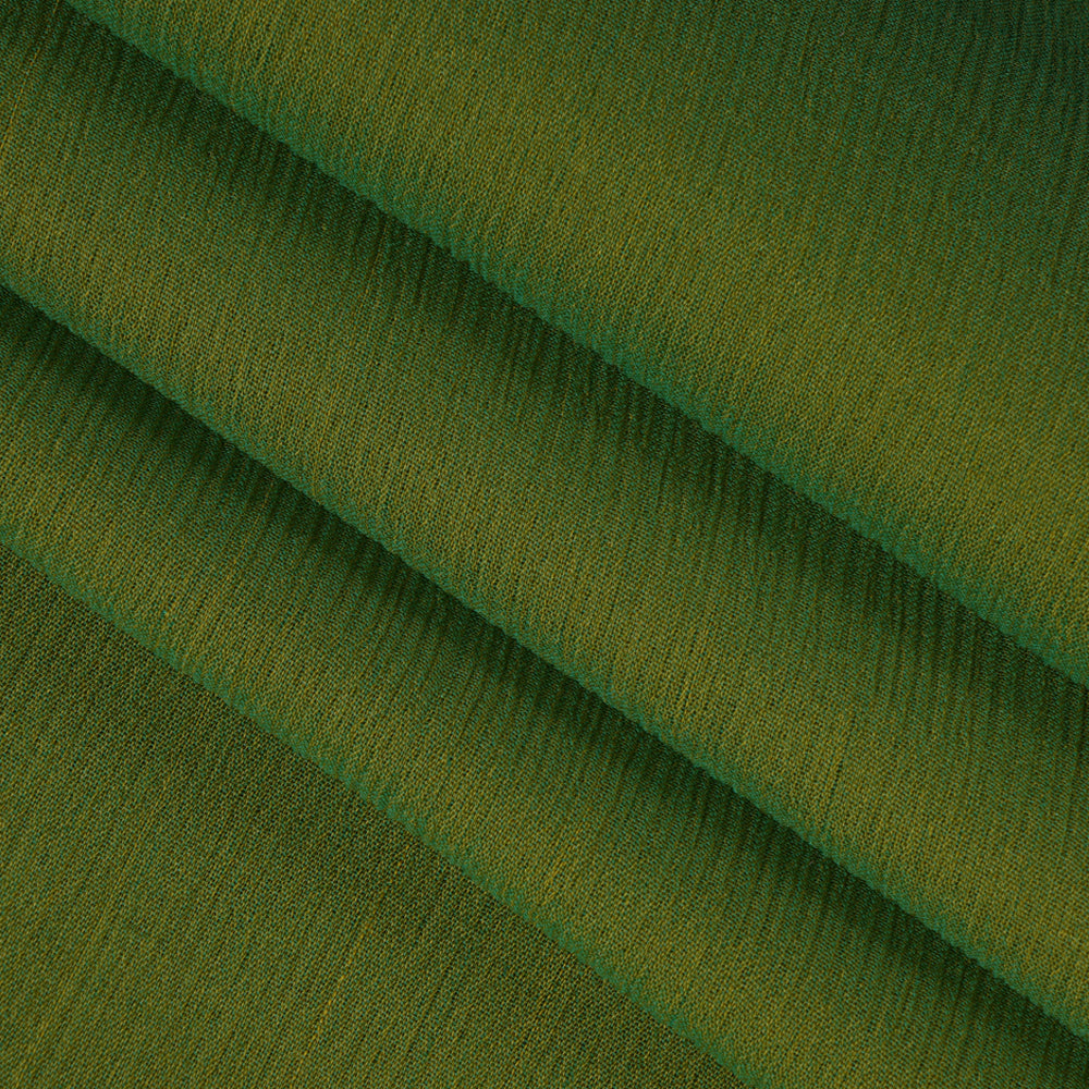 Green Color Yarn Dyed Chiffon Silk Fabric