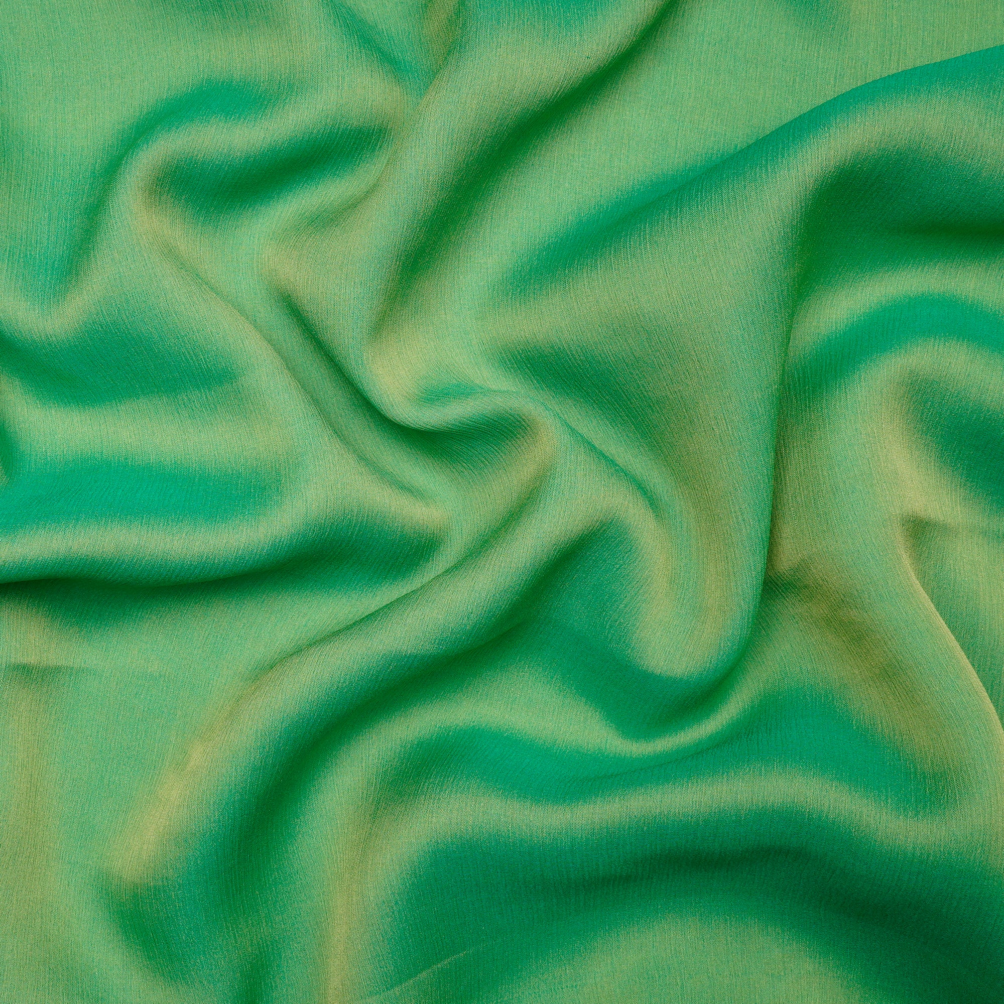 Green Short Color Chiffon Silk Fabric