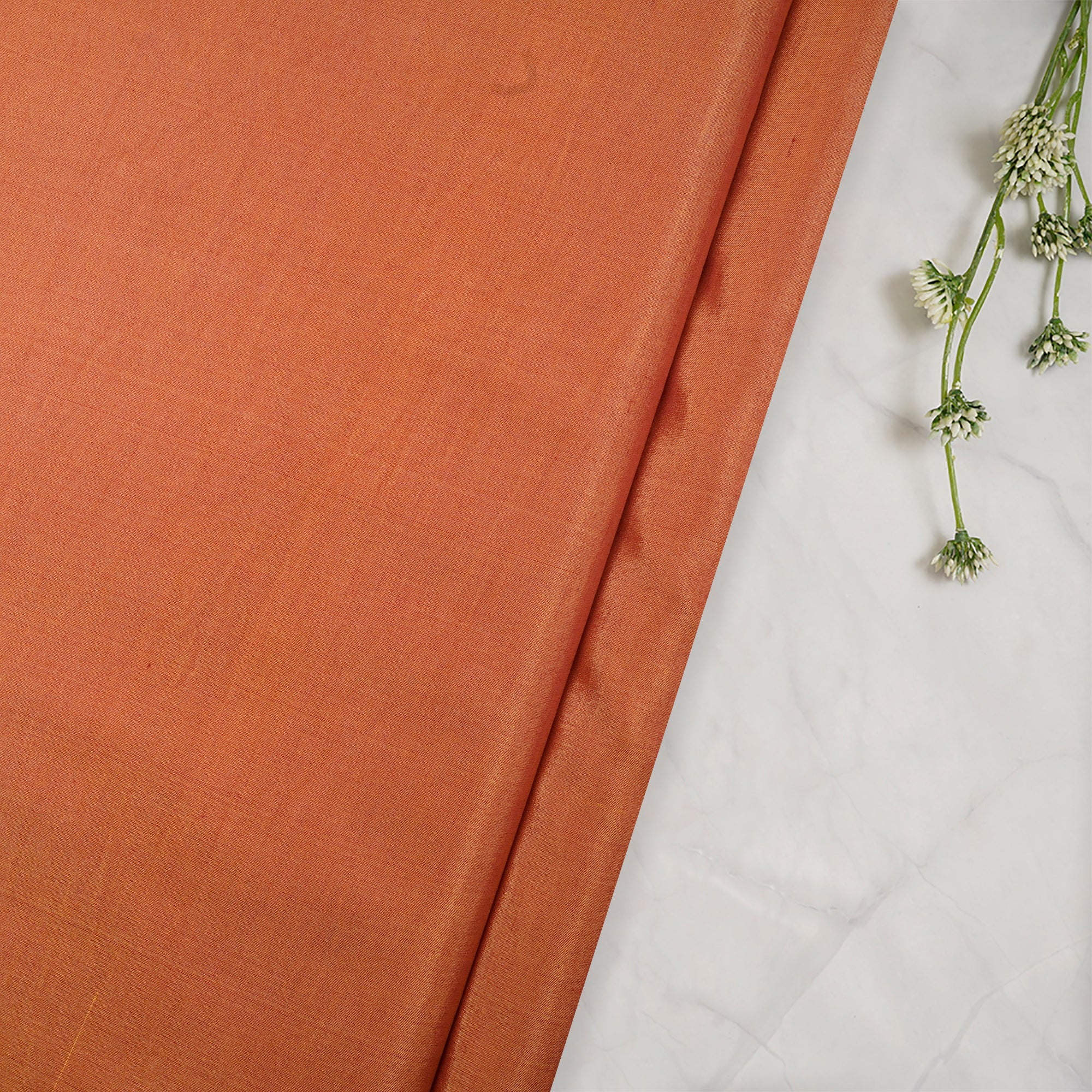 Brown Color Cotton Silk Fabric