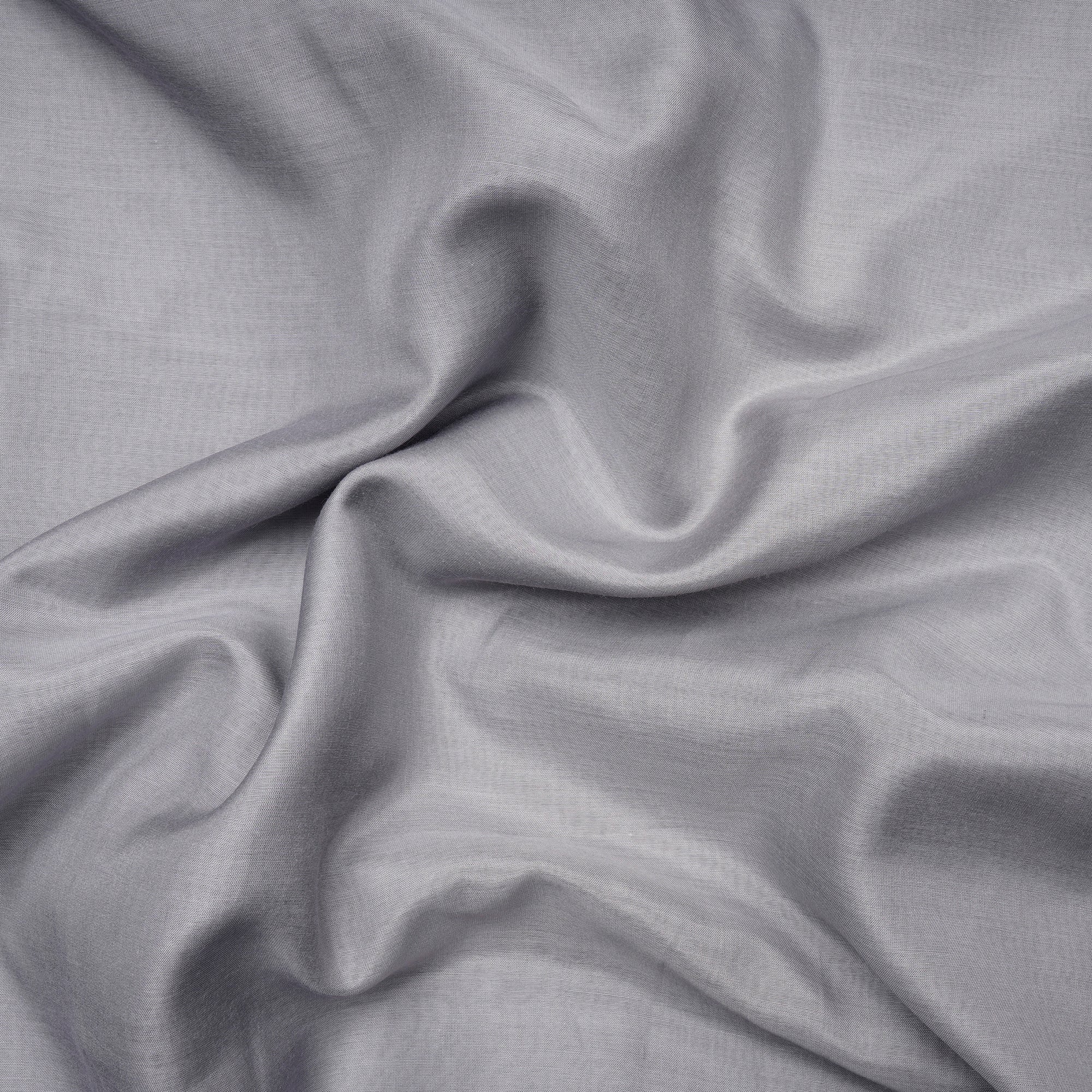 Steel Grey Color Plain Cotton Silk Fabric