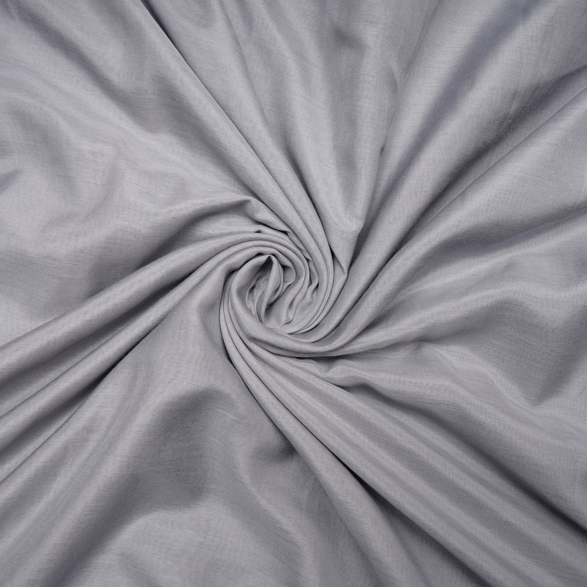 Steel Grey Color Plain Cotton Silk Fabric