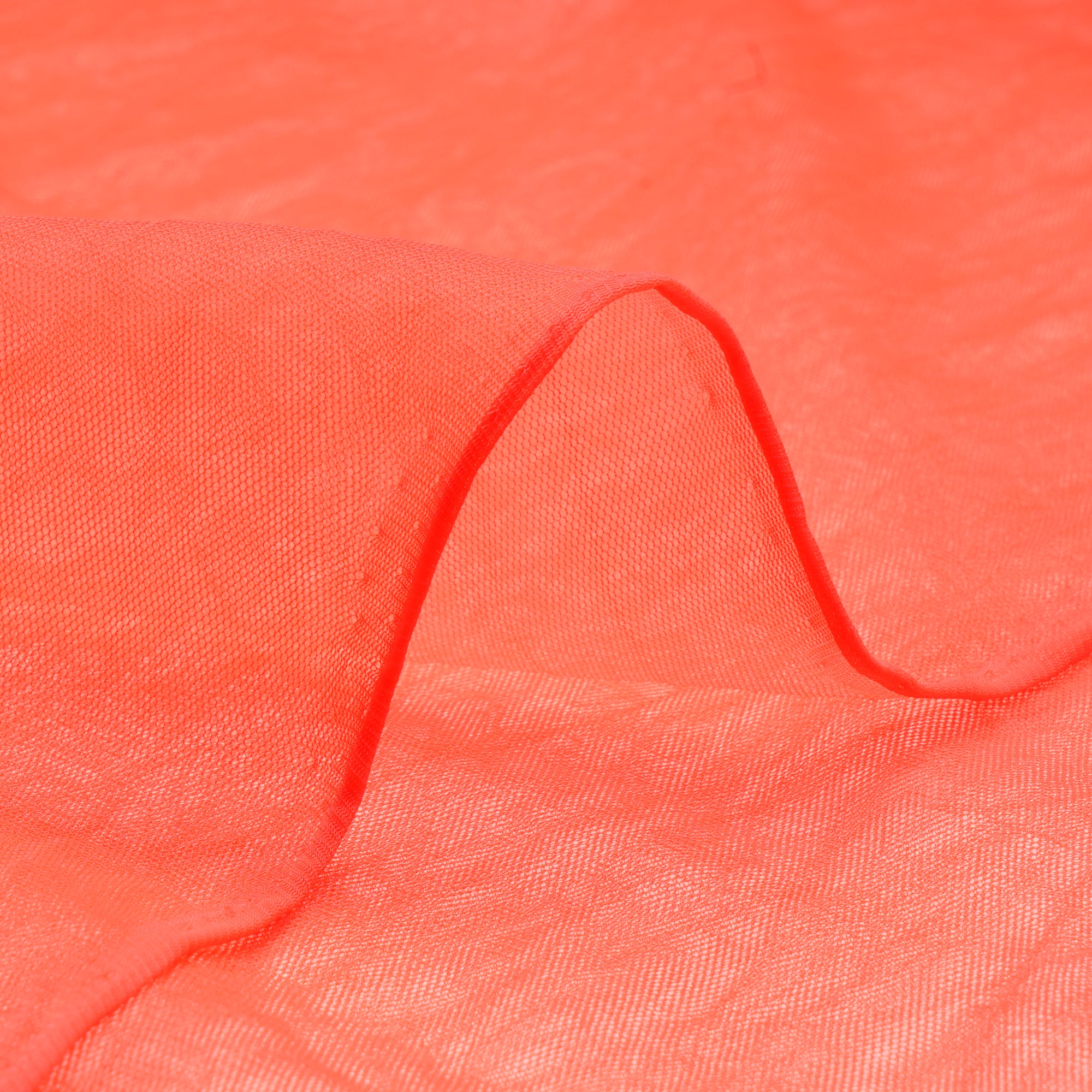 Dark Orange Color Nylon Butterfly Net Fabric