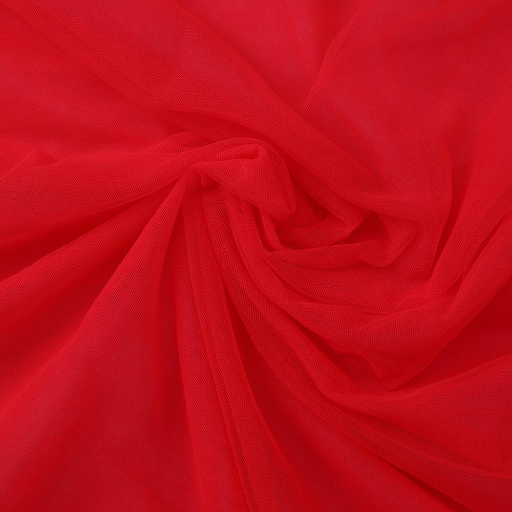 Bright Red Color Nylon Butterfly Net Fabric