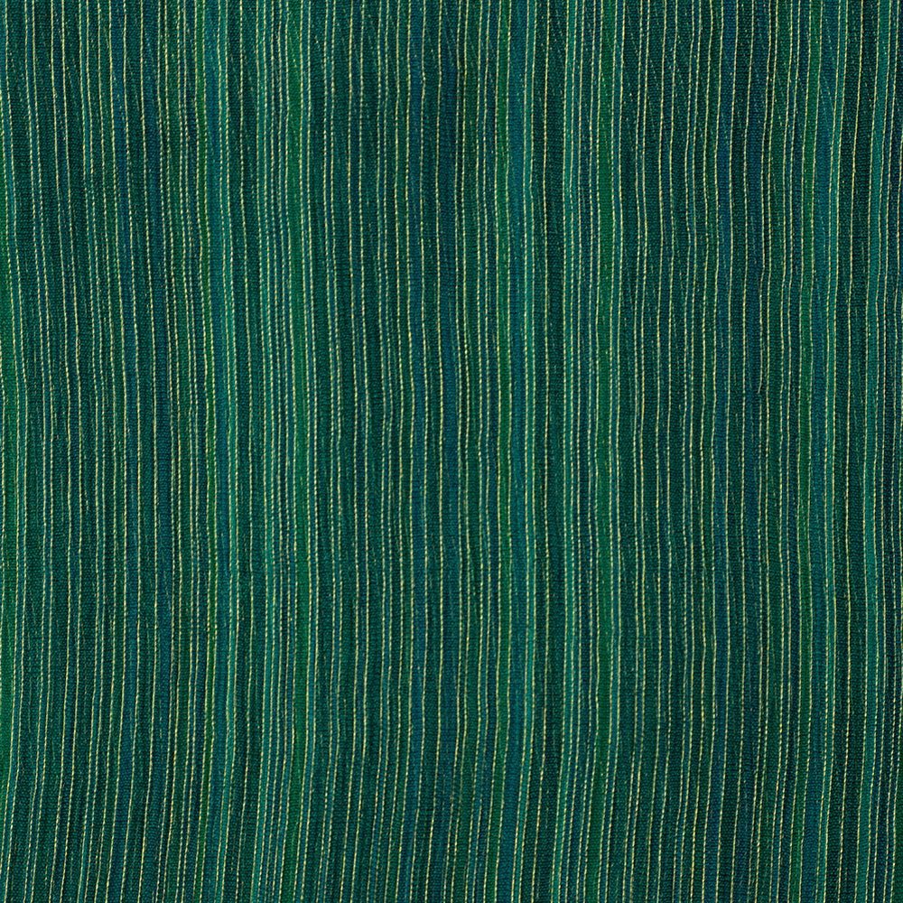 Jade Green Color Yarn Dyed Chiffon Silk Fabric with Zari Stripes