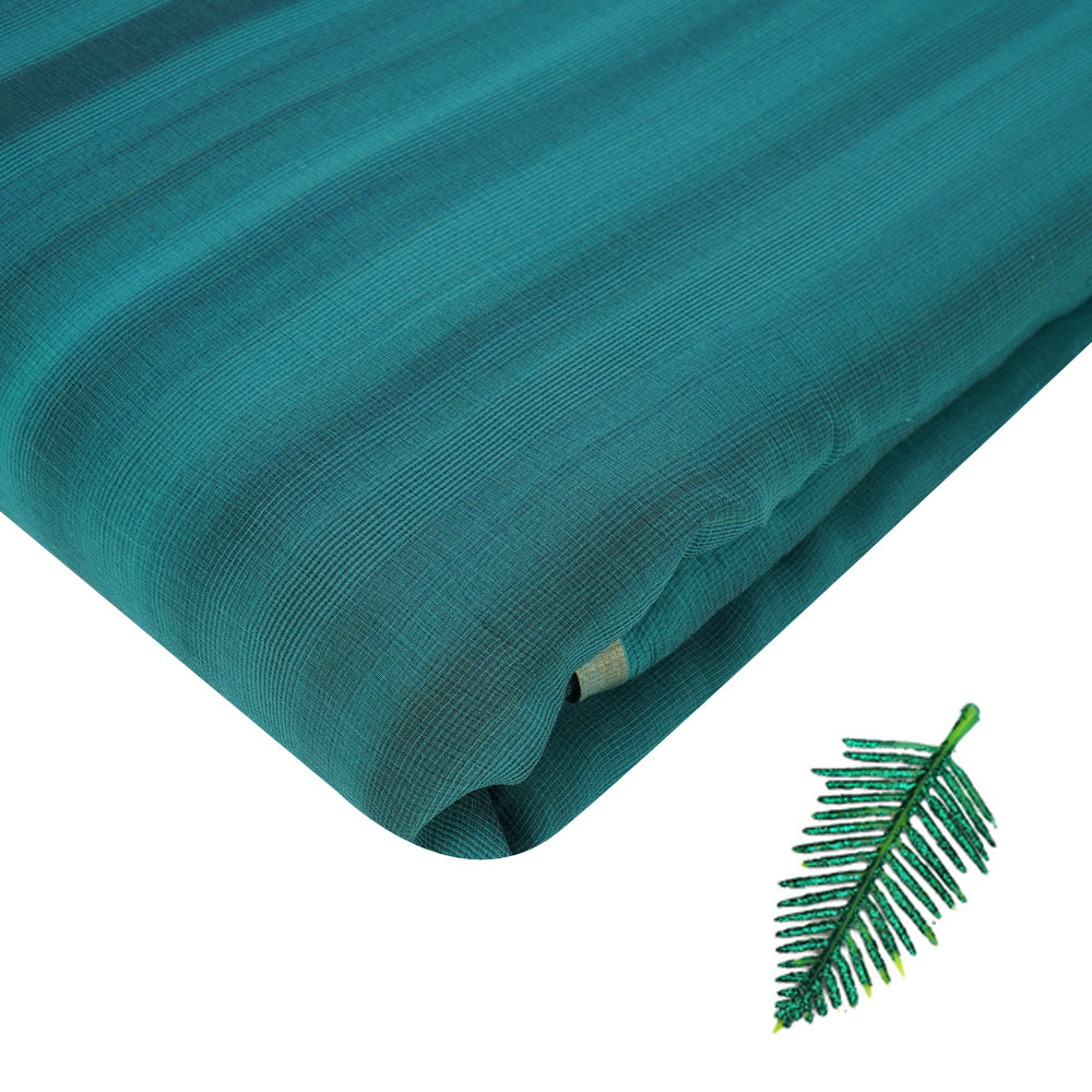 Teal Green Color Piece Dyed Chiffon Silk Fabric