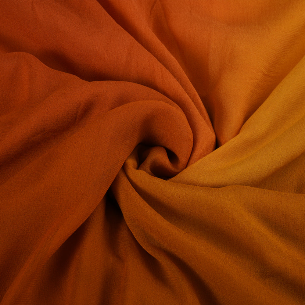 Multi Color Ombre Dyed Georgette Silk Fabric