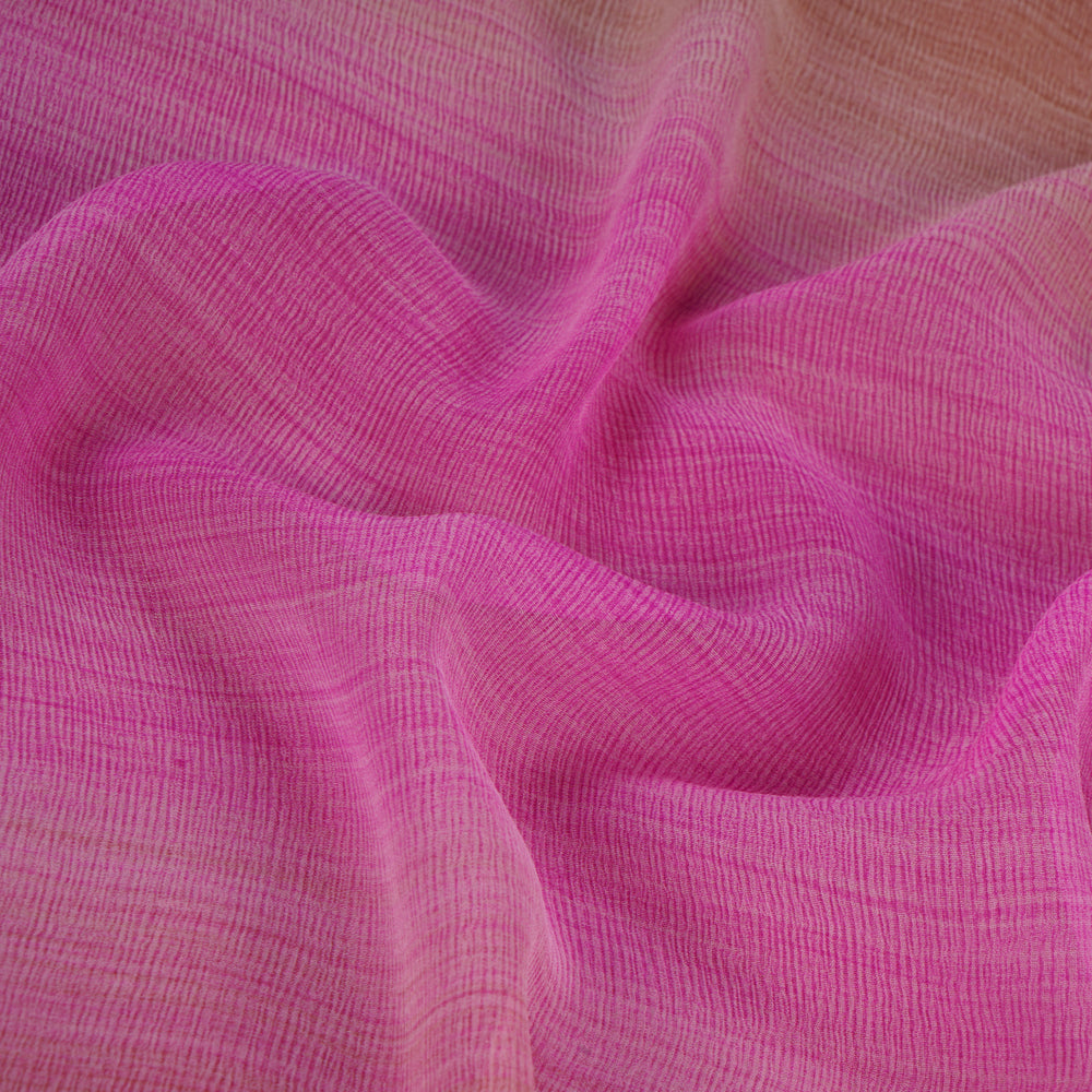 Pink-Brown Color Piece Dyed Chiffon Silk Fabric