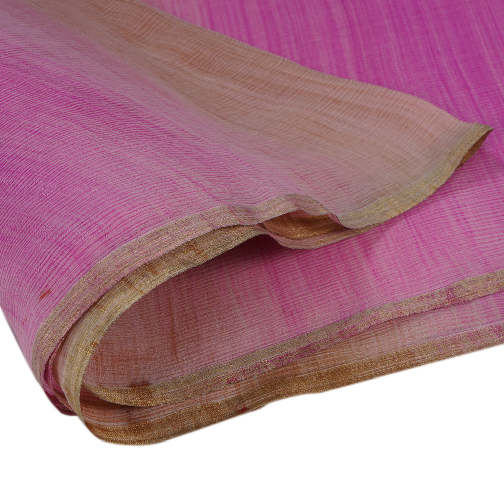 Pink-Brown Color Piece Dyed Chiffon Silk Fabric