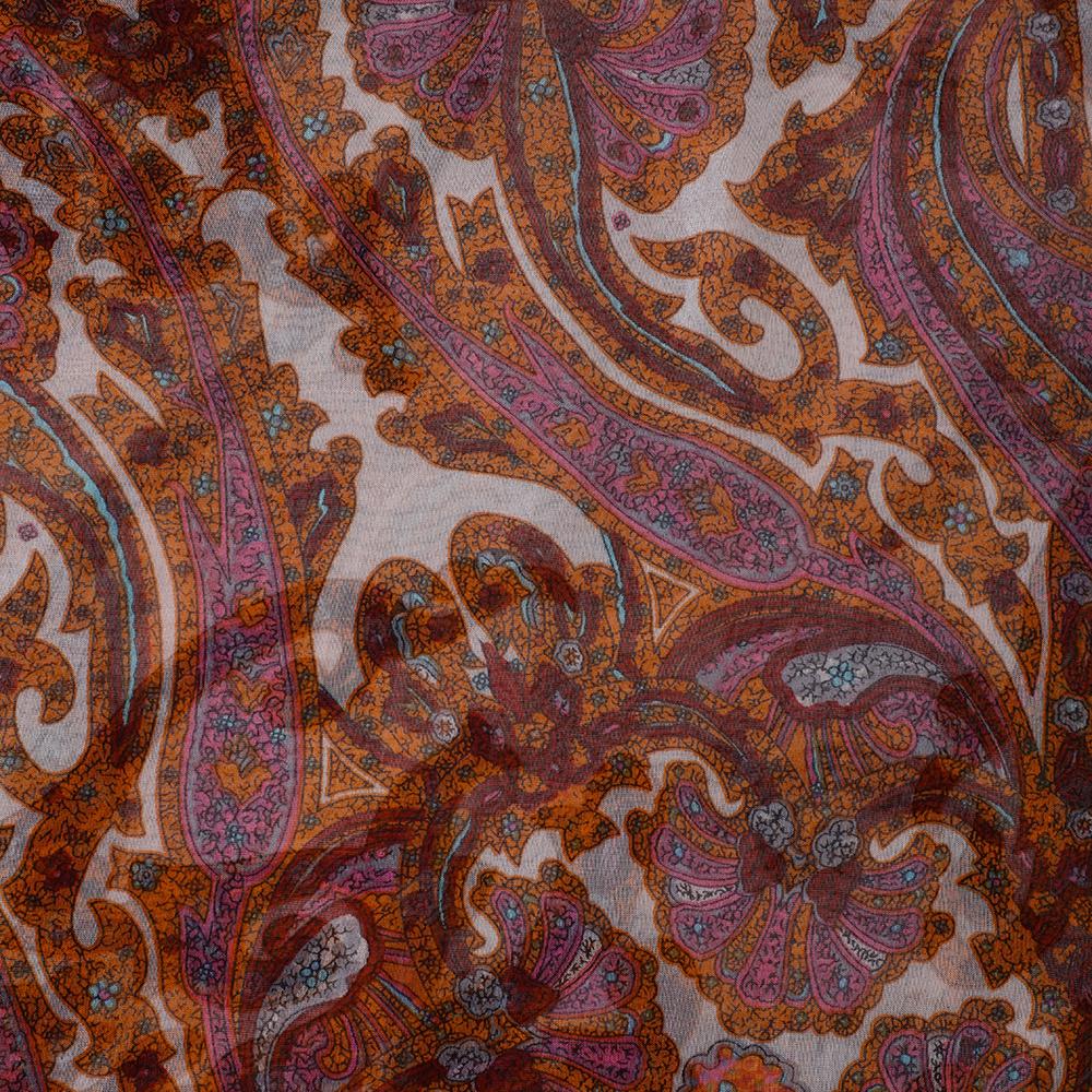 Multi Color Printed Flat Chiffon Silk Fabric