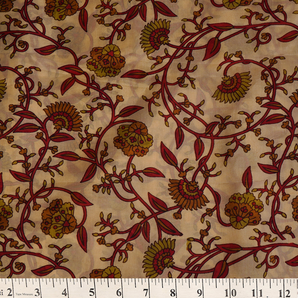 Multi Color Printed Habotai Bemberg Fabric