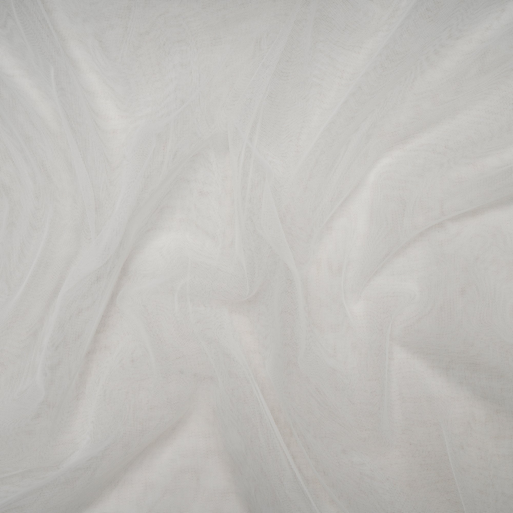 White Dyeable Handwoven Square Net Nylon Fabric
