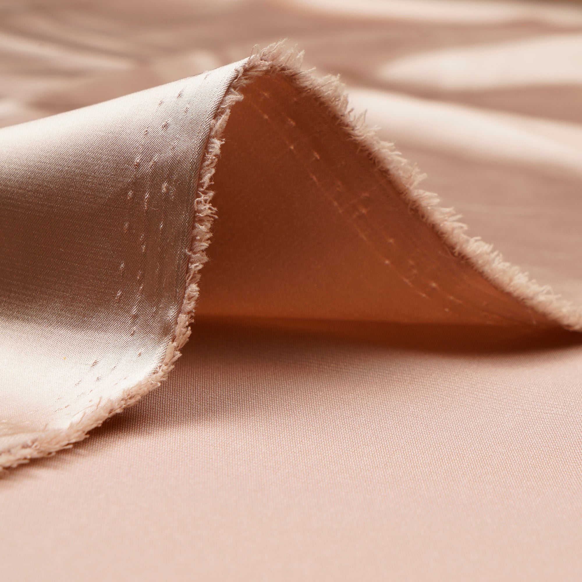Beige Color Polyester Satin Lycra Fabric