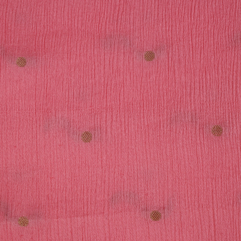 Pink Color Chiffon Jacquard Fabric