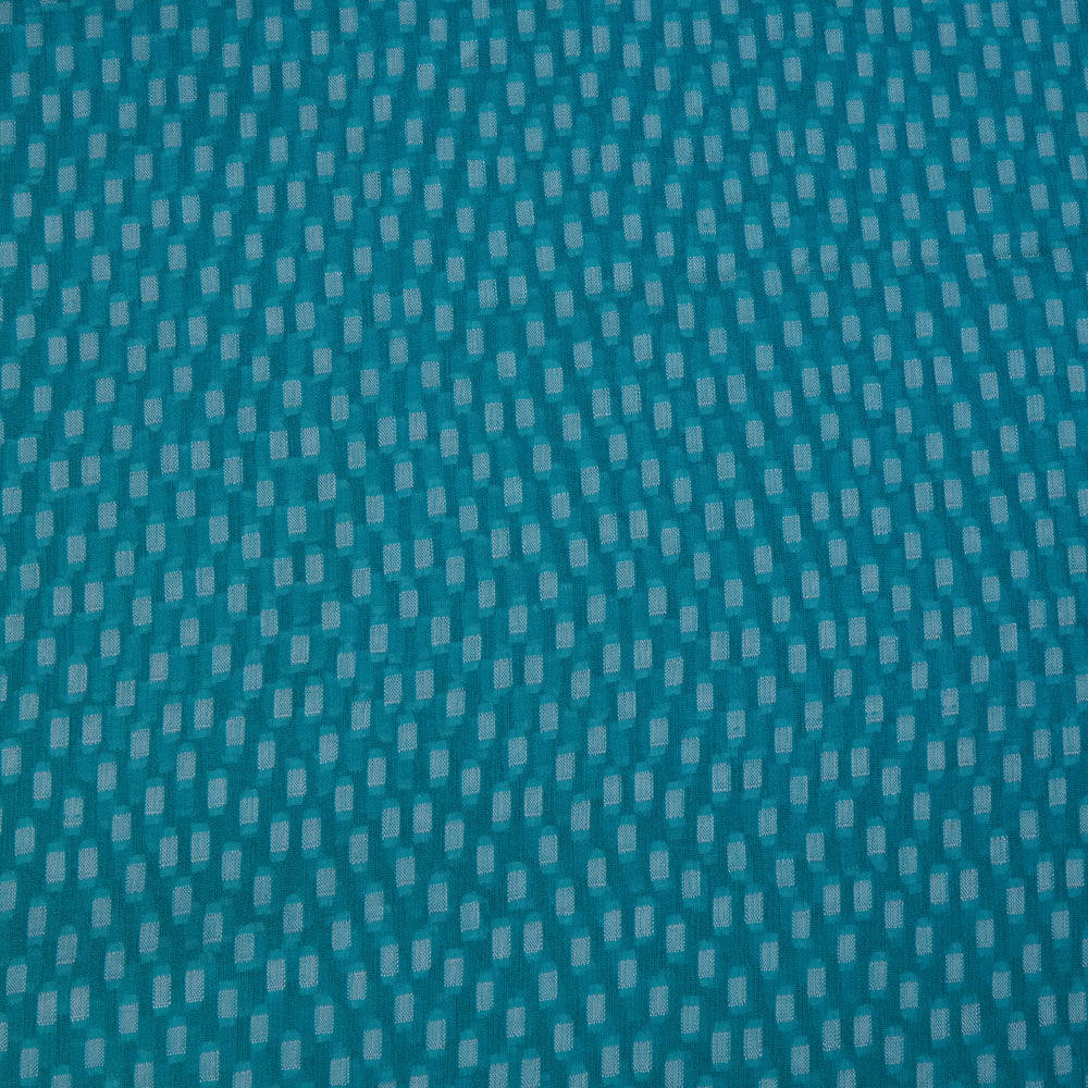 Blue Color Ombre Dyed Jacquard Georgette Fabric