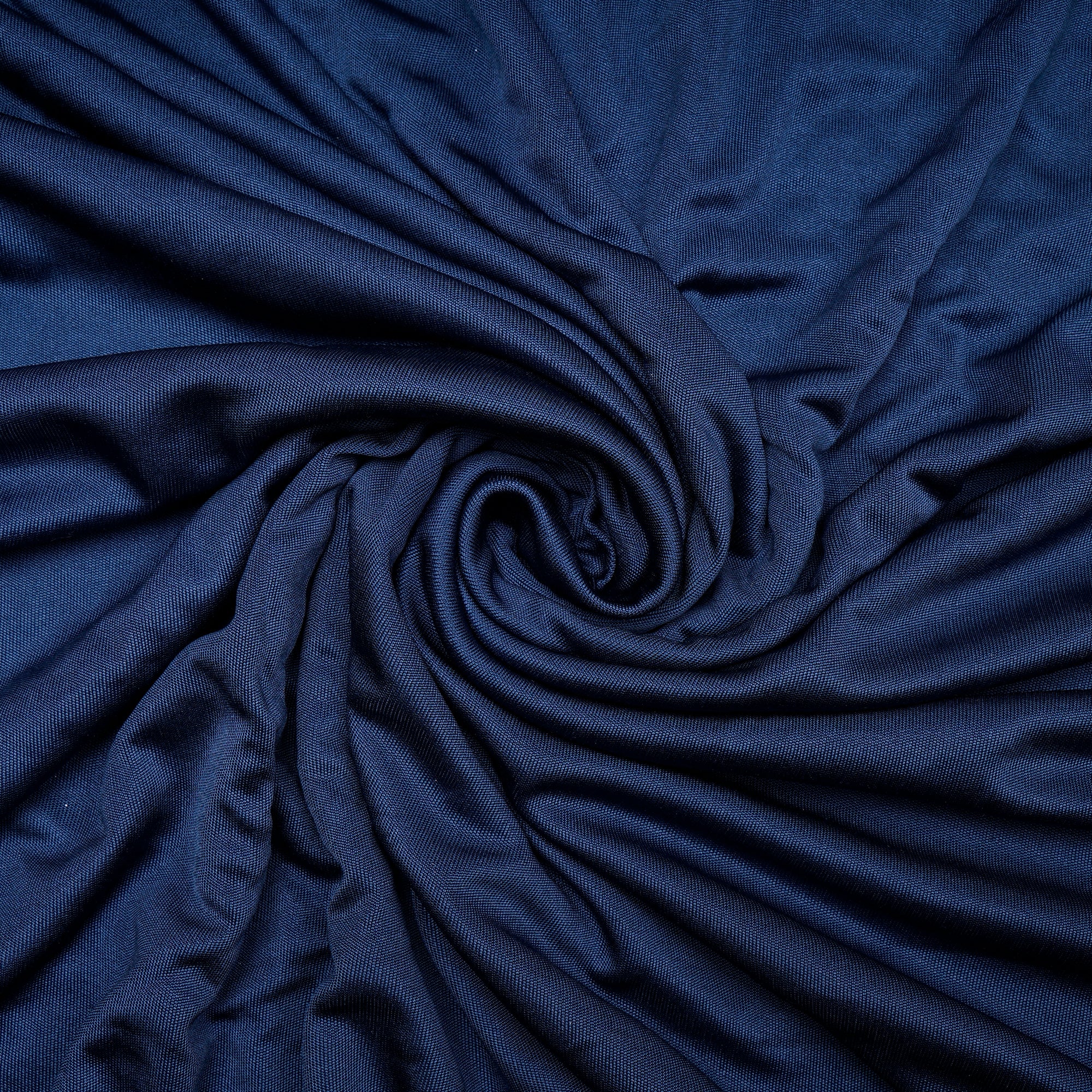 Dark Blue Color Silk Knitted Fabric