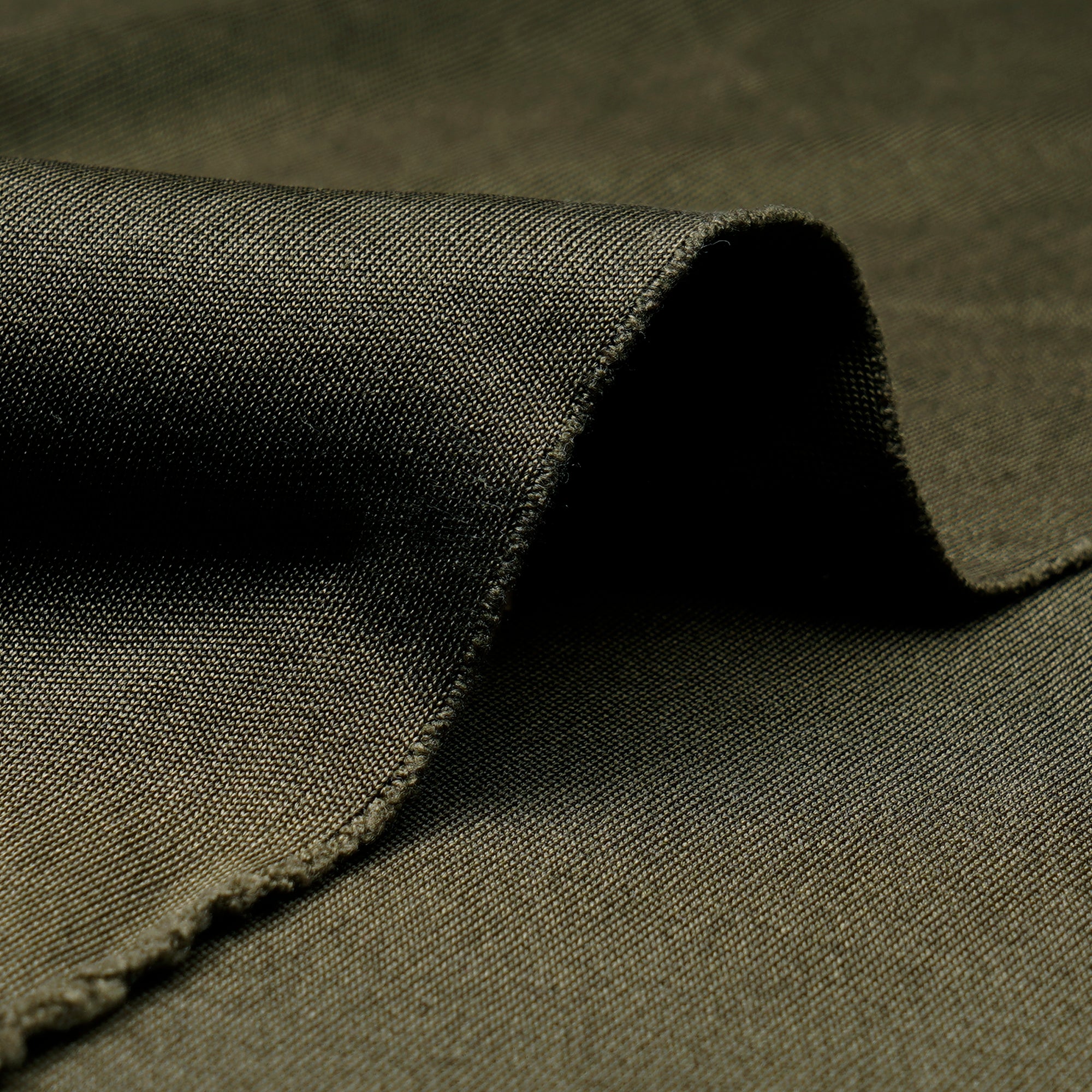 Dark Green Color Silk Knitted Fabric