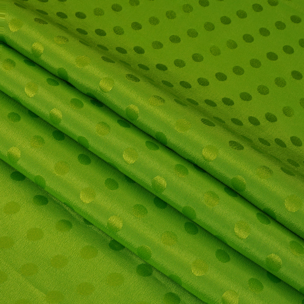 Green Color Ombre Dyed Crepe Jacquard Fabric