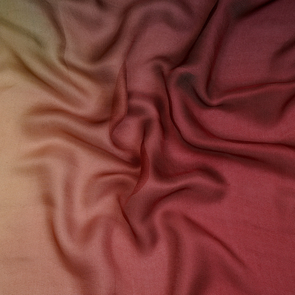 Multi Color Ombre Dyed Georgette Mesh Silk Fabric