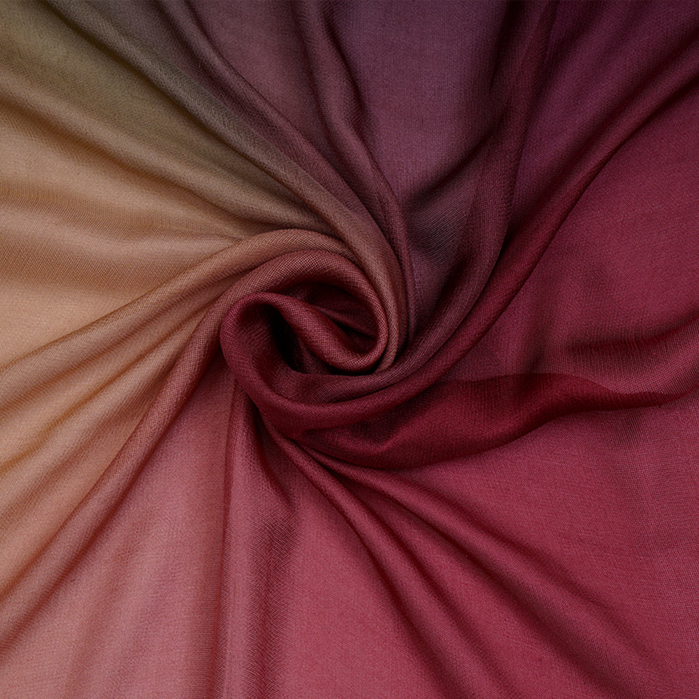 Multi Color Ombre Dyed Georgette Mesh Silk Fabric