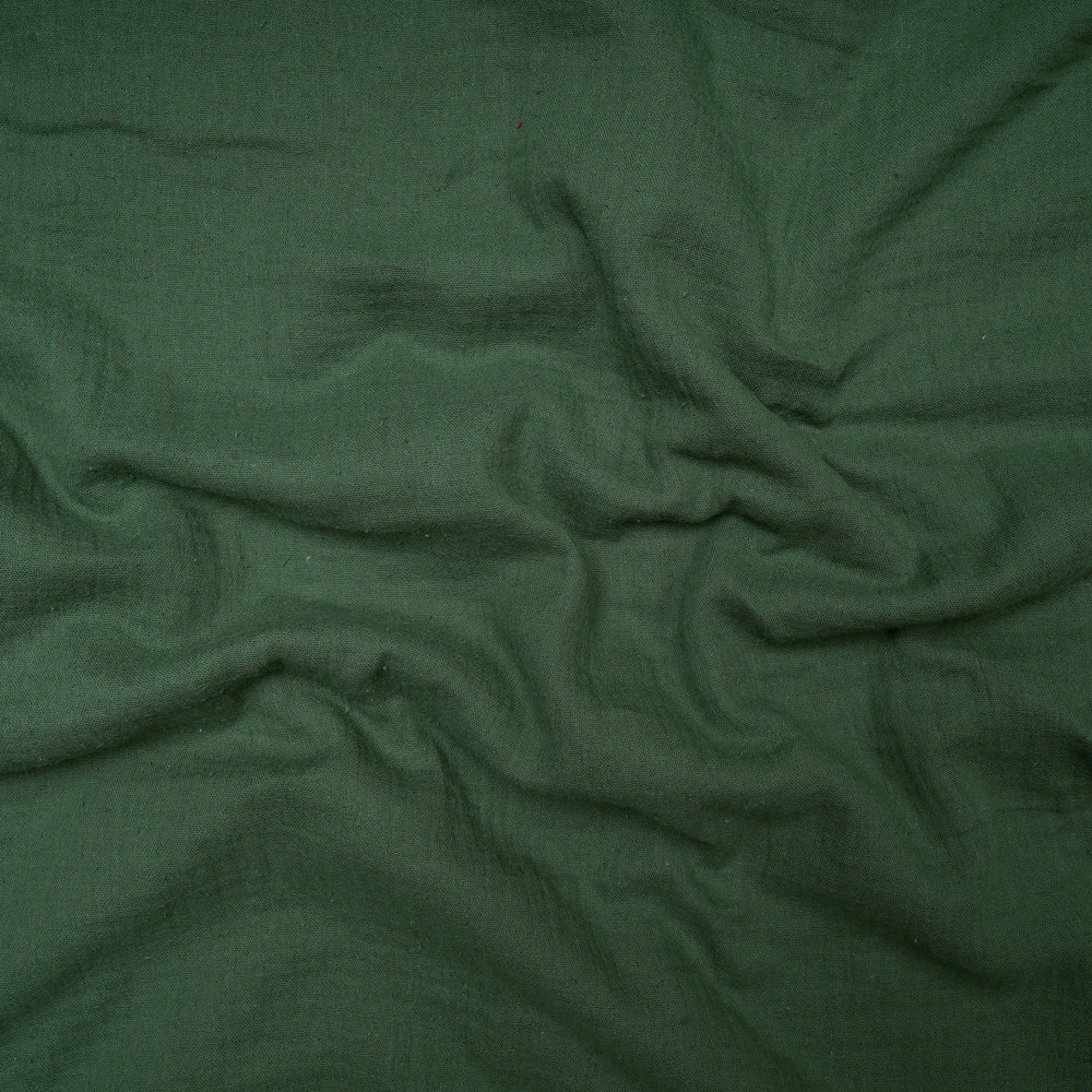 Green Color Pure Cotton Double Cloth Fabric