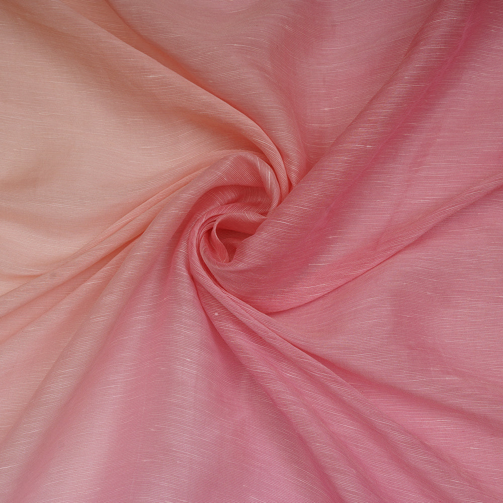 Light Pink-Peach Puff Color Ombre Dyed Cotton Silk Fabric