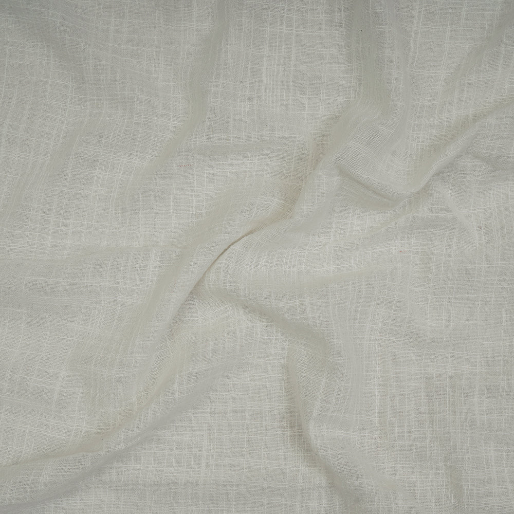 White Color Slub Cotton Viscose Dyeable Fabric