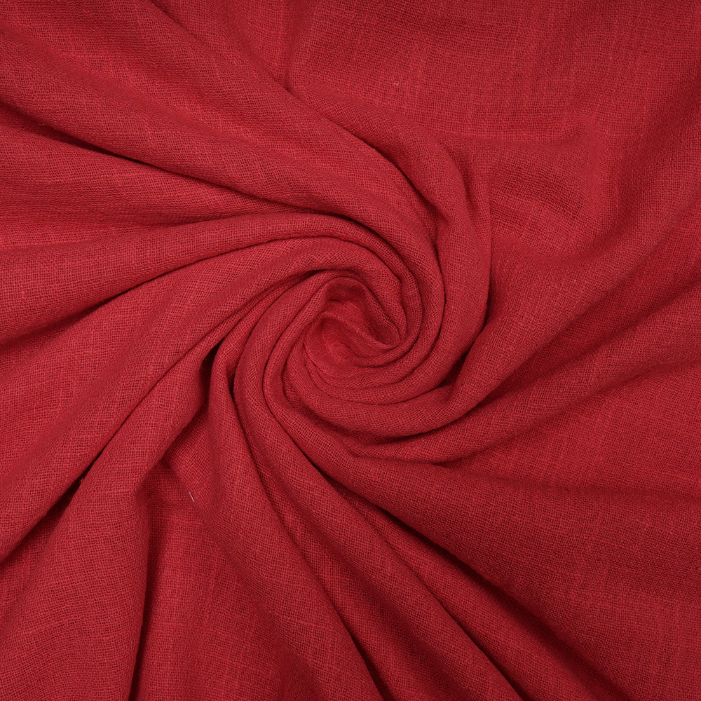 Red Color Mill Dyed Cotton Viscose Slub Fabric
