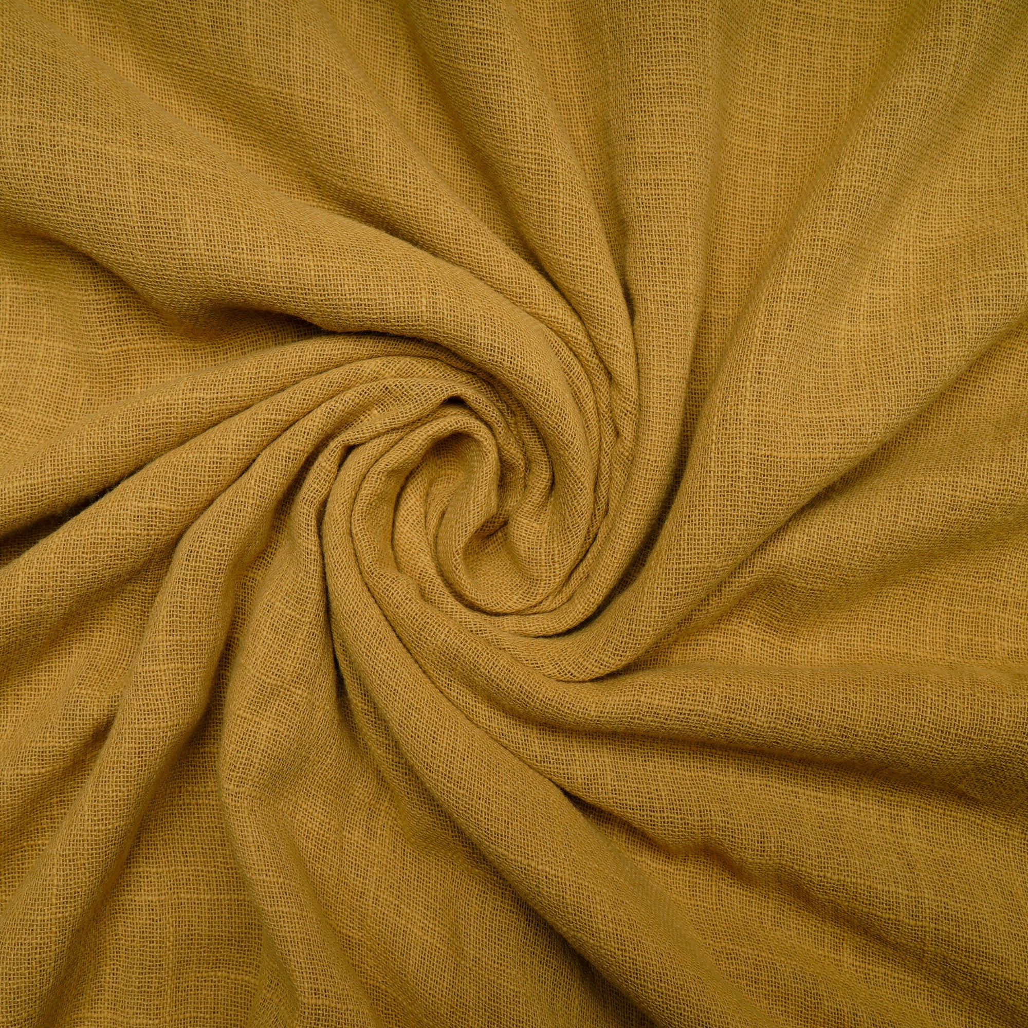 Mustard Mill Dyed Cotton Matka Slub Fabric