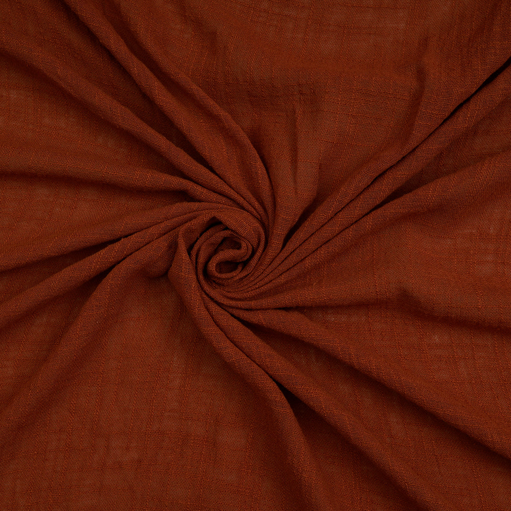 Brown Color Mill Dyed Cotton Viscose Slub Fabric
