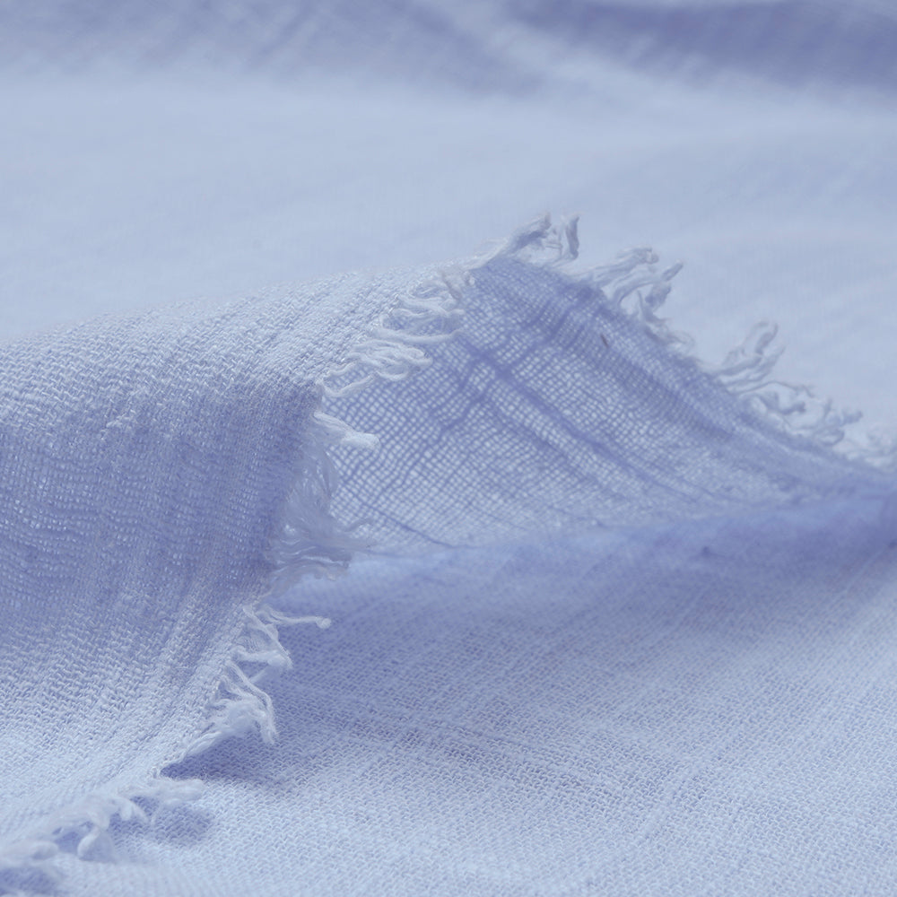 Light Blue Color Mill Dyed Cotton Viscose Slub Fabric