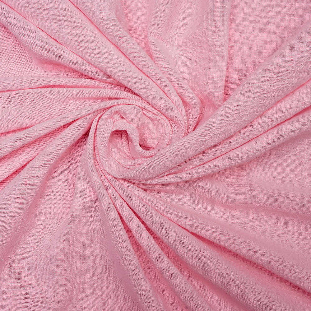 Baby Pink Color Mill Dyed Cotton Viscose Slub Fabric