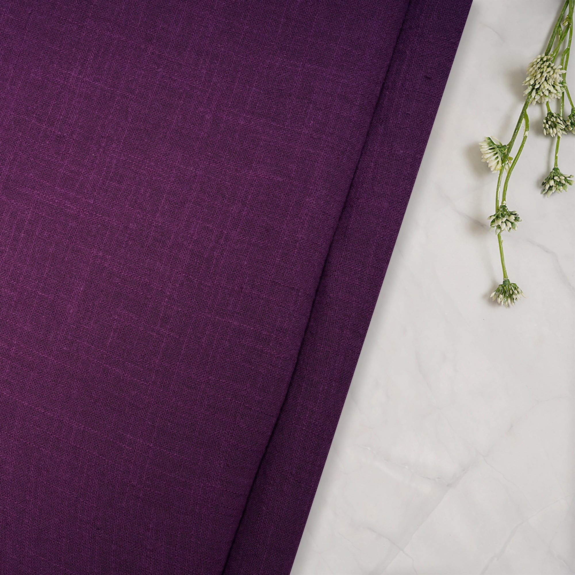 Purple Mill Dyed Cotton Matka Slub Fabric