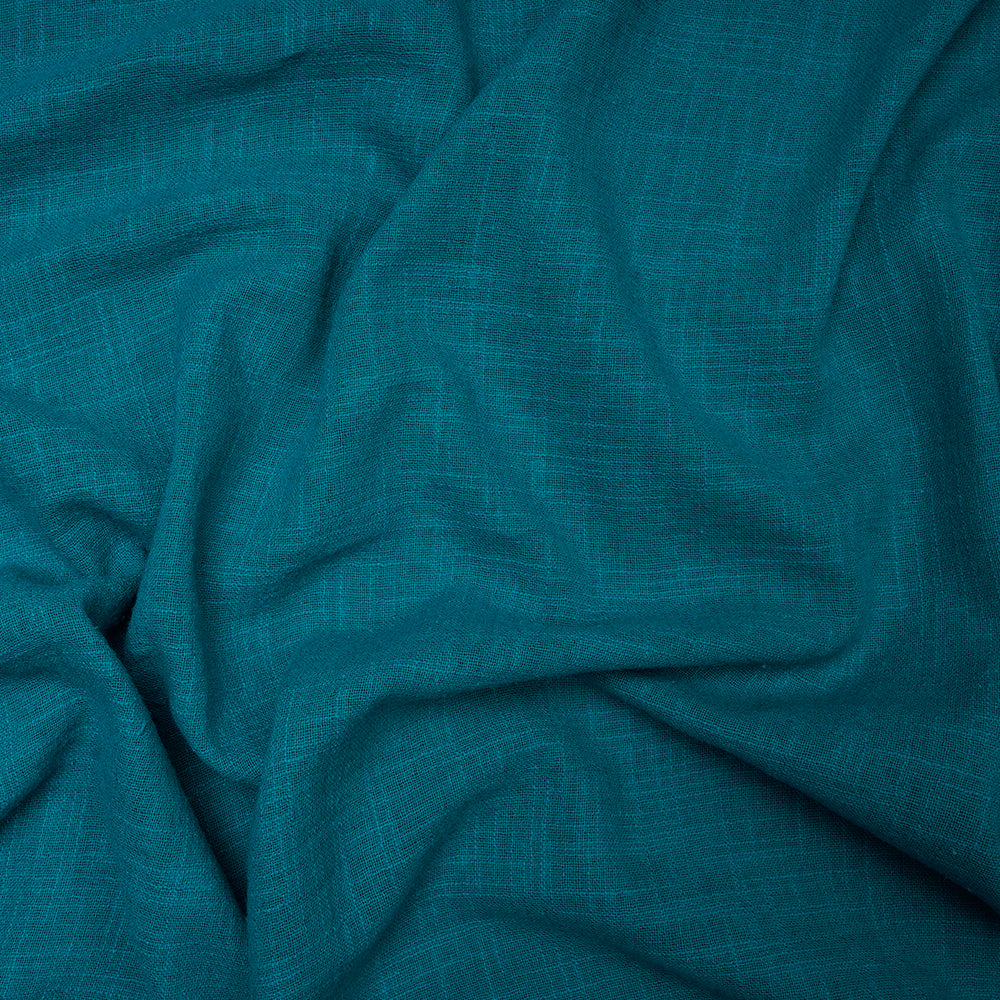 Blue Color Mill Dyed Cotton Viscose Slub Fabric