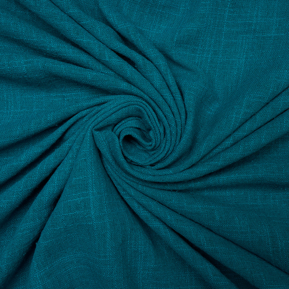 Blue Color Mill Dyed Cotton Viscose Slub Fabric