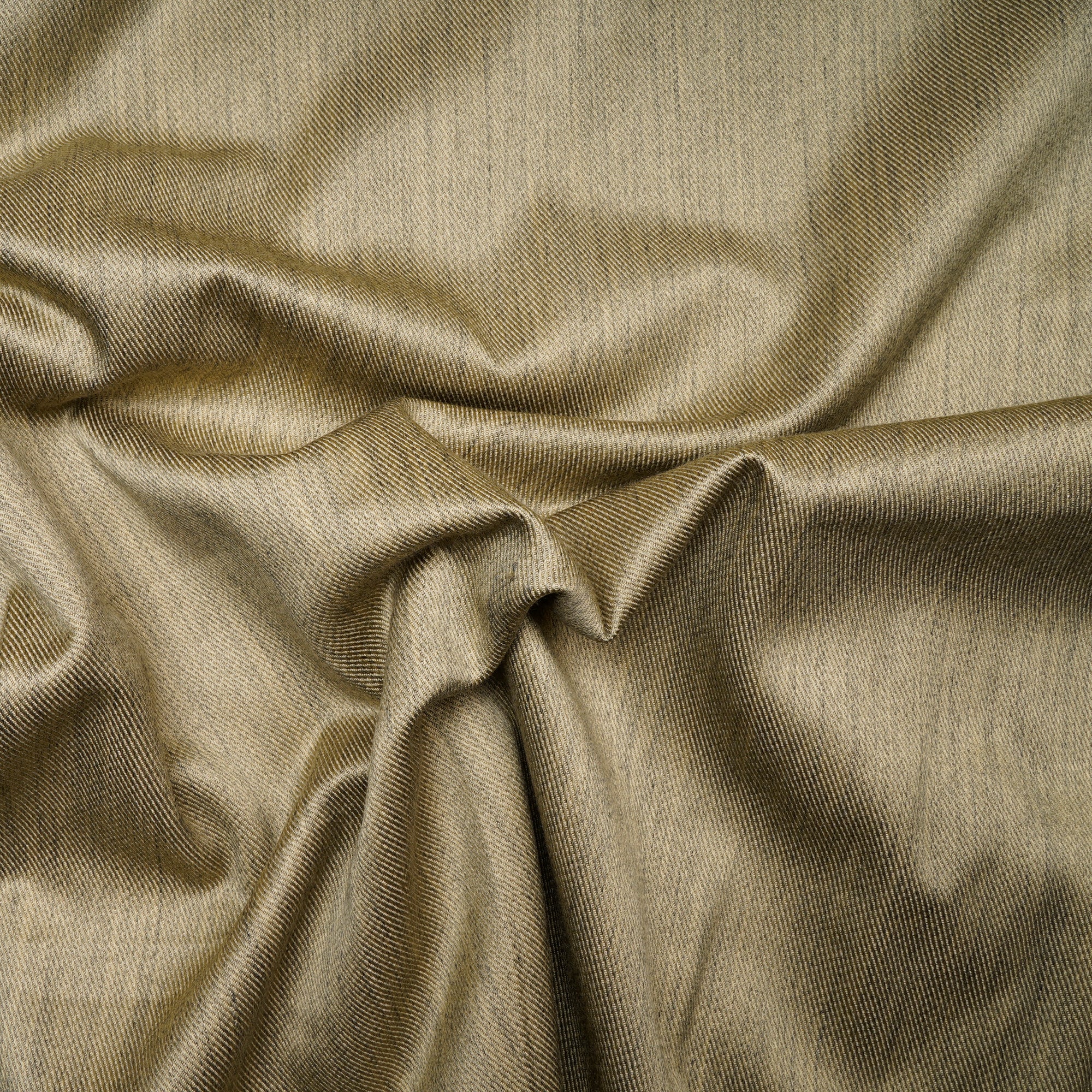 Light Olive Green Color Twill Linen Woolen Fabric